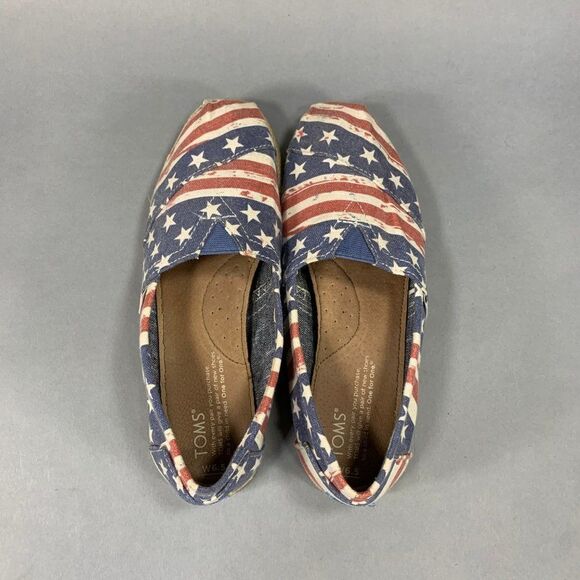 Toms‎ Women's Size 6.5 Classic Canvas American Flag Flats - Picture 8 of 10